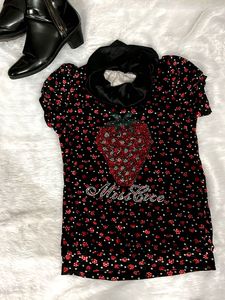 Korean Velvet Embellished Top✨