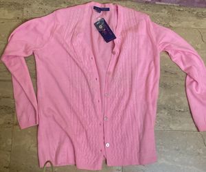 Knitted pink ajio cardigan