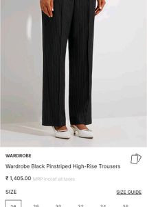 Striped mid rise bootcut formal trousers