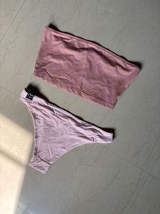 Cute pink bikini set