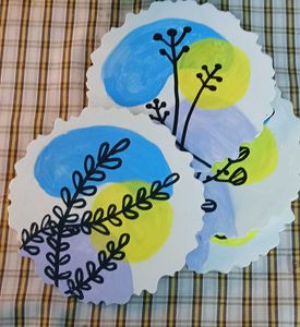 Abstract Floral Coasters (Set of 4)
