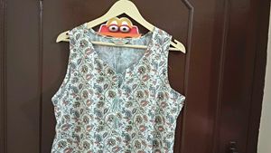 Off White Embroidered Kurti