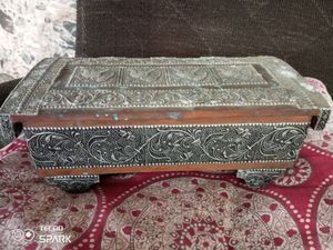 Vintage Silver-Plated Wooden Box