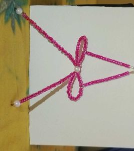 Pink Beaded Phone Charm