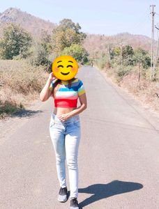 Crop Top rainbow multicoloured