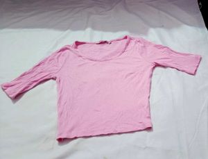 Cute Pink Ribbed Top