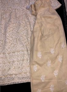 Beautiful Beige Suit Thread Work