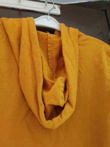 Cute Mustard Hoodie like top with Polka Dots