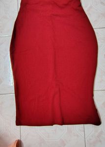 Red Two-Piece Set Skirt and Top