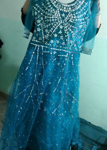 Teal Embellished Ethnic Gown only worn one time
