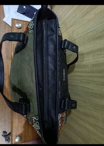 Desigual Quilted Floral Embroidered Handbag
