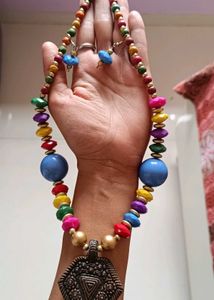 Boho Beaded Necklace &amp; Earrings