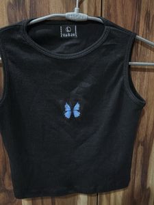 Black Butterfly Tank Top