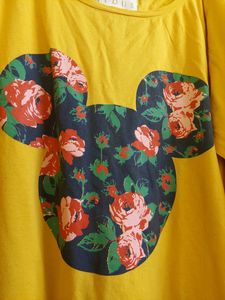 Amydus Mickey Graphic Yellow T-Shirt