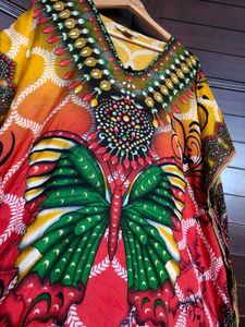 Women Graphic Printed Rayon Casual Kaftan