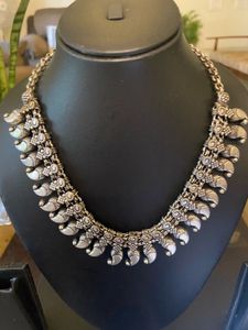 Boho Oxidized Silver Necklace