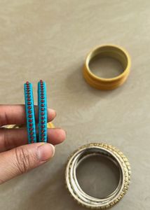 Yellow And Stone Bangles