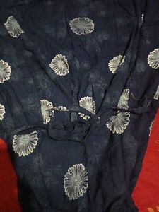 Navy Floral Print Dress