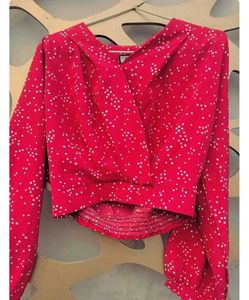 Cute Korean Red Polka Dotted Top