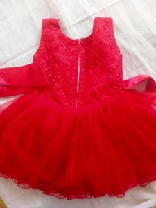 Red Flower Girl Dress
