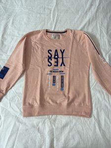 Peach Graphic Print Sweatshirt