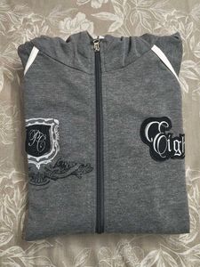 Gray Graphic Print Hoodie