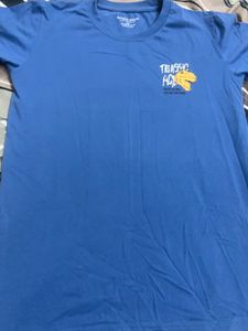 White Rose Blue Colour T-Shirt, Cotton Fabric