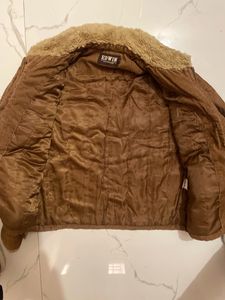 Women Spread Collar Camel Brown Solid Crop Jacket