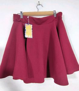Maroon Colour Short Skirt