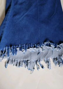 Frayed Hem Flare Jeans