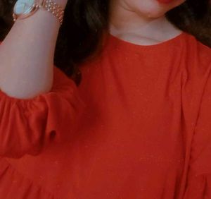 Red Ruffle Sleeve Mini Dress Combo Of Two