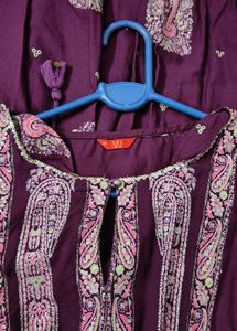 Elegant Purple Printed Kurta