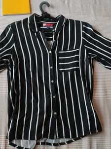 Women Striped Formal Button Down Shirt