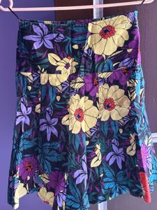 Floral A-Line Skirt High Waist
