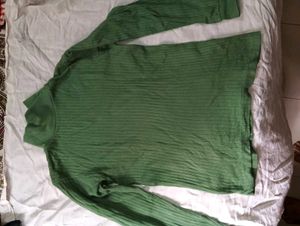 Green Ribbed Turtleneck