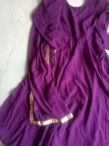 Purple 💜 Beautiful Anarkali With Dupatta Set 🎀