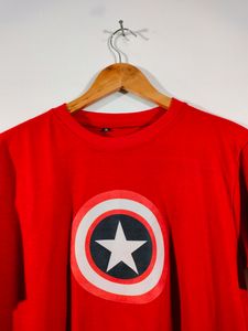 Red Printed Casual T Shirt (Men's)