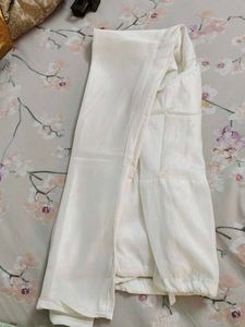 Elegant Cream &amp; Gold Anarkali Dress