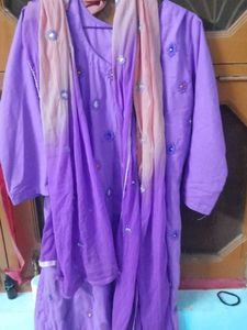Embroidered Purple Kurta