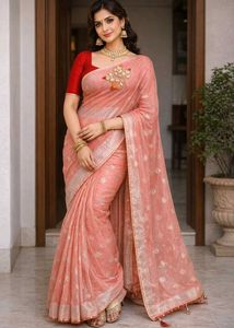 Elegant Embroidered Saree💖🌸