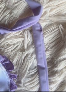 Lavender Ruffle Bikini Top