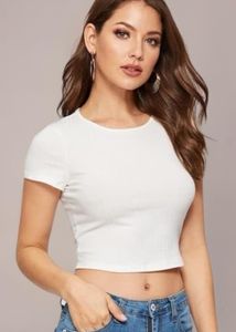 White Ribbed Crop Top