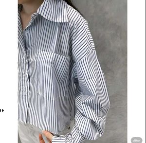 New with tag Pinterest Striped Cropped Shirt