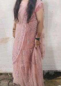 Baby Pink Colour Net Choli (Original Piece)