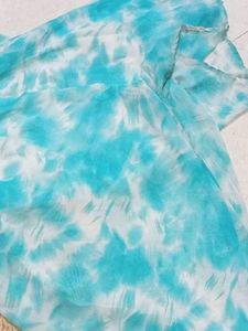 Blue &amp; White Tie-Dye Dress