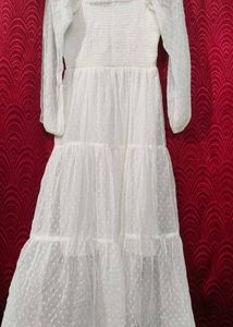 White korean long frock