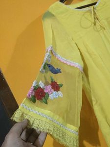 Yellow Embroidered Tunic