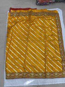 Elegant Yellow Striped Saree