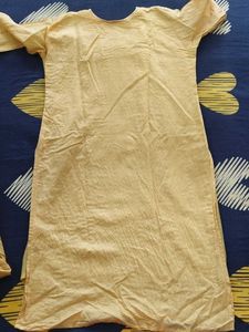Yellow Embroidered Kurta With Trousers