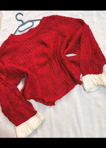 Red Cropped Sweater